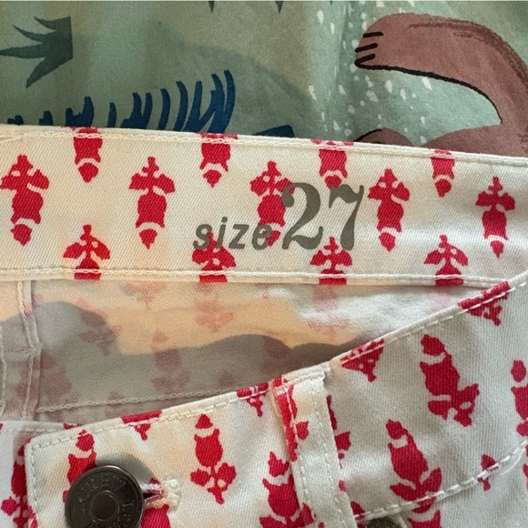 J. Crew White Floral Cropped Matchstick Jeans in Thistle Size 27 - Picture 6 of 8